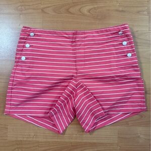 Tommy Hilfiger Shorts Women's size 10 Pink/Red White Stripes Sailor Nautical